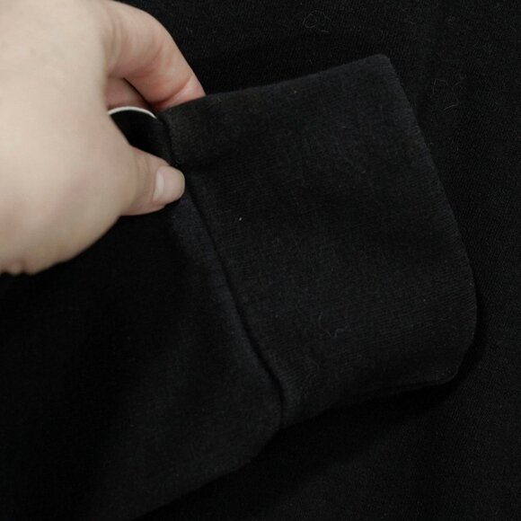 Adidas Black Three Stripe Hoodie Minimalist Street Wear Athletic Pullover Top - Picture 5 of 10